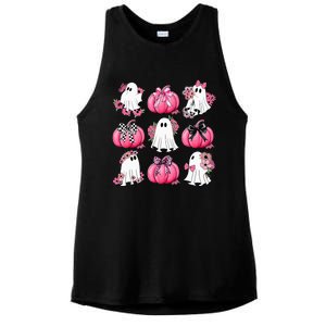 Cute Ghost Florals Coquette Bows Pumpkins Halloween Ladies PosiCharge Tri-Blend Wicking Tank