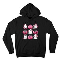 Cute Ghost Florals Coquette Bows Pumpkins Halloween Hoodie