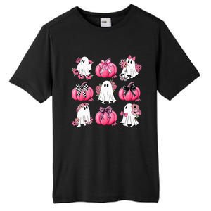 Cute Ghost Florals Coquette Bows Pumpkins Halloween Tall Fusion ChromaSoft Performance T-Shirt