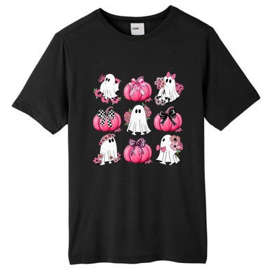 Cute Ghost Florals Coquette Bows Pumpkins Halloween Tall Fusion ChromaSoft Performance T-Shirt