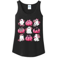 Cute Ghost Florals Coquette Bows Pumpkins Halloween Ladies Essential Tank