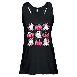 Cute Ghost Florals Coquette Bows Pumpkins Halloween Ladies Essential Flowy Tank