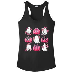 Cute Ghost Florals Coquette Bows Pumpkins Halloween Ladies PosiCharge Competitor Racerback Tank