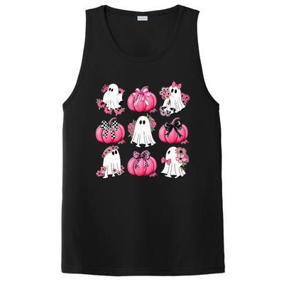 Cute Ghost Florals Coquette Bows Pumpkins Halloween PosiCharge Competitor Tank