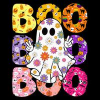 Cute Ghost Floral Boo Halloween Boy Girl Ghost Spooky Season Sweatshirt