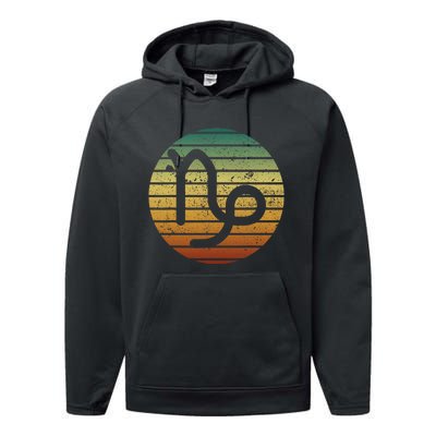 Capricorn Gifts Funny Sunset Zodiac Sign Birthday Performance Fleece Hoodie