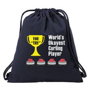 Curling Gift Funny Okayest Player Drawstring Bag