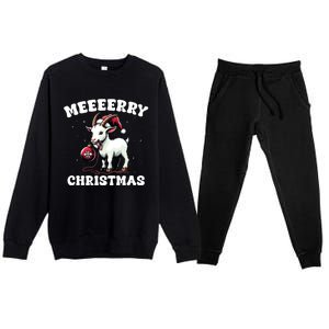 Christmas Goat Farm Animal Christmas Premium Crewneck Sweatsuit Set