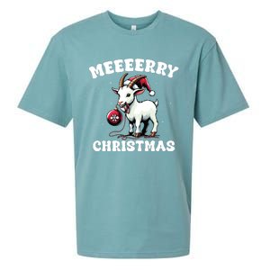 Christmas Goat Farm Animal Christmas Sueded Cloud Jersey T-Shirt