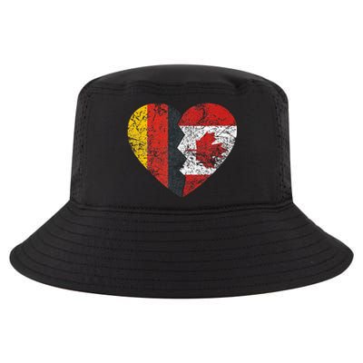 Canadian German Flag Heart Germany Canada Flag Roots Cool Comfort Performance Bucket Hat