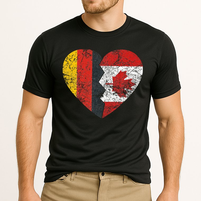 Canadian German Flag Heart Germany Canada Flag Roots Cooling Performance Crew T-Shirt