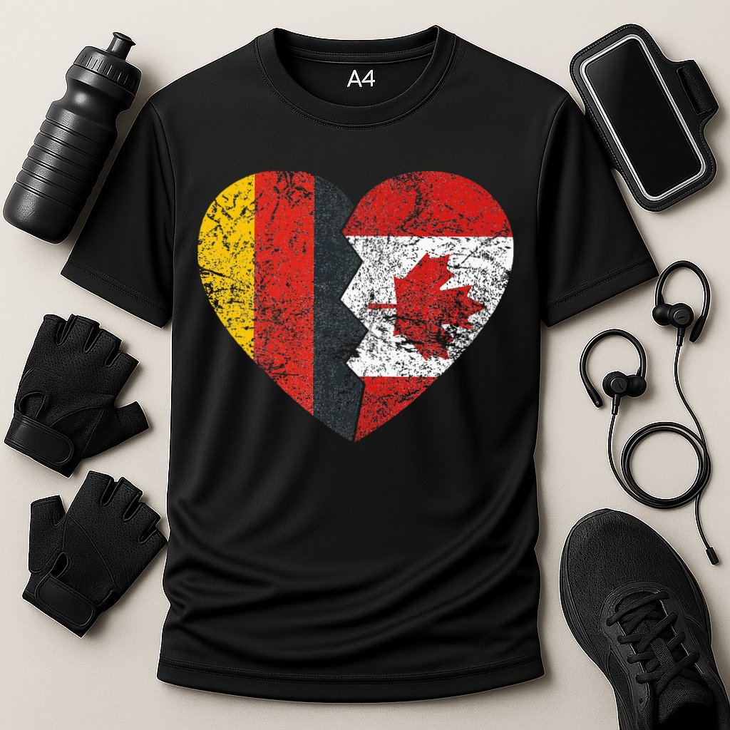 Canadian German Flag Heart Germany Canada Flag Roots Cooling Performance Crew T-Shirt