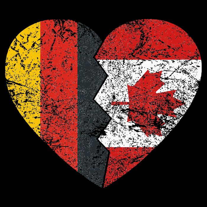 Canadian German Flag Heart Germany Canada Flag Roots Cooling Performance Crew T-Shirt