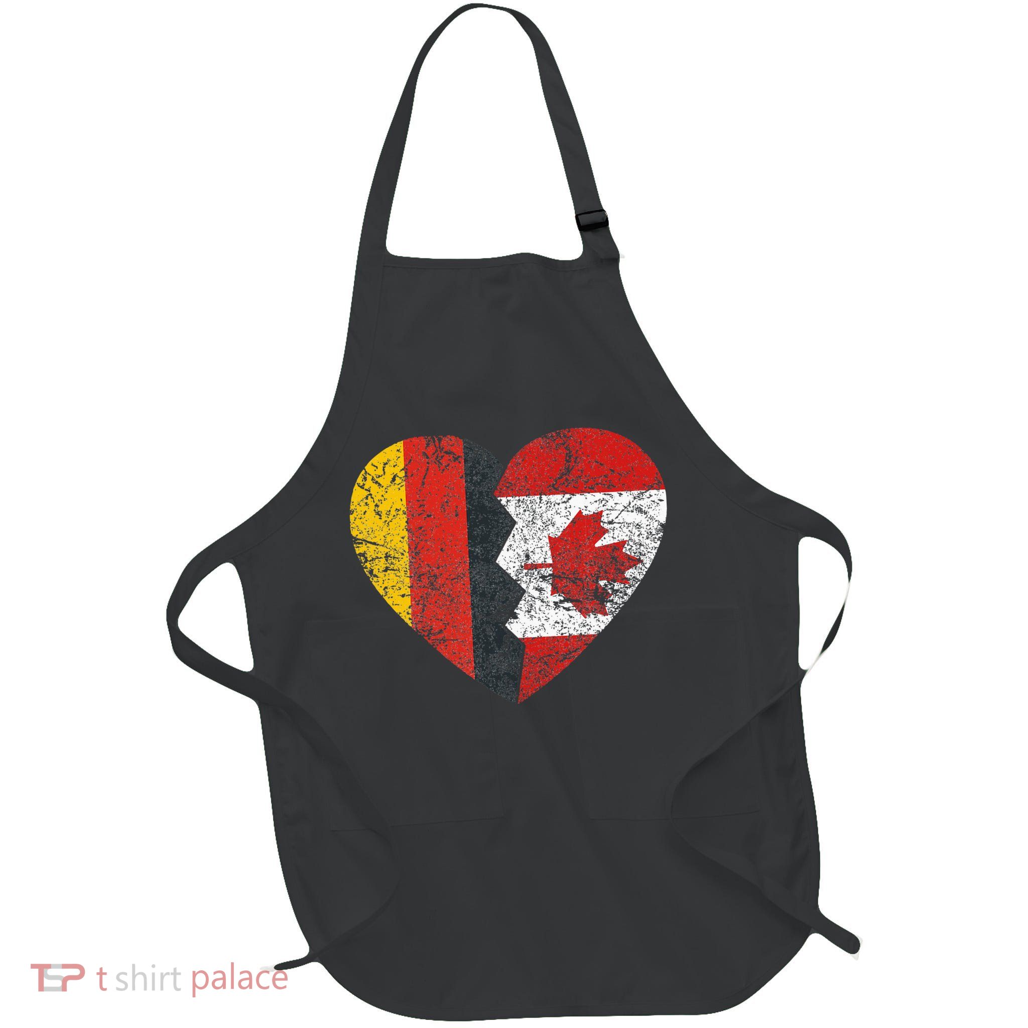 Canadian German Flag Heart Germany Canada Flag Roots Apron
