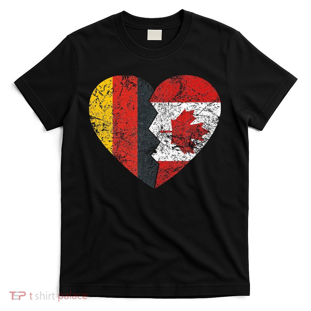 Canadian German Flag Heart Germany Canada Flag Roots T-Shirt
