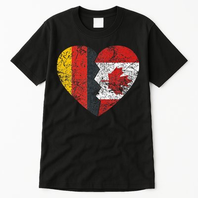 Canadian German Flag Heart Germany Canada Flag Roots Tall T-Shirt