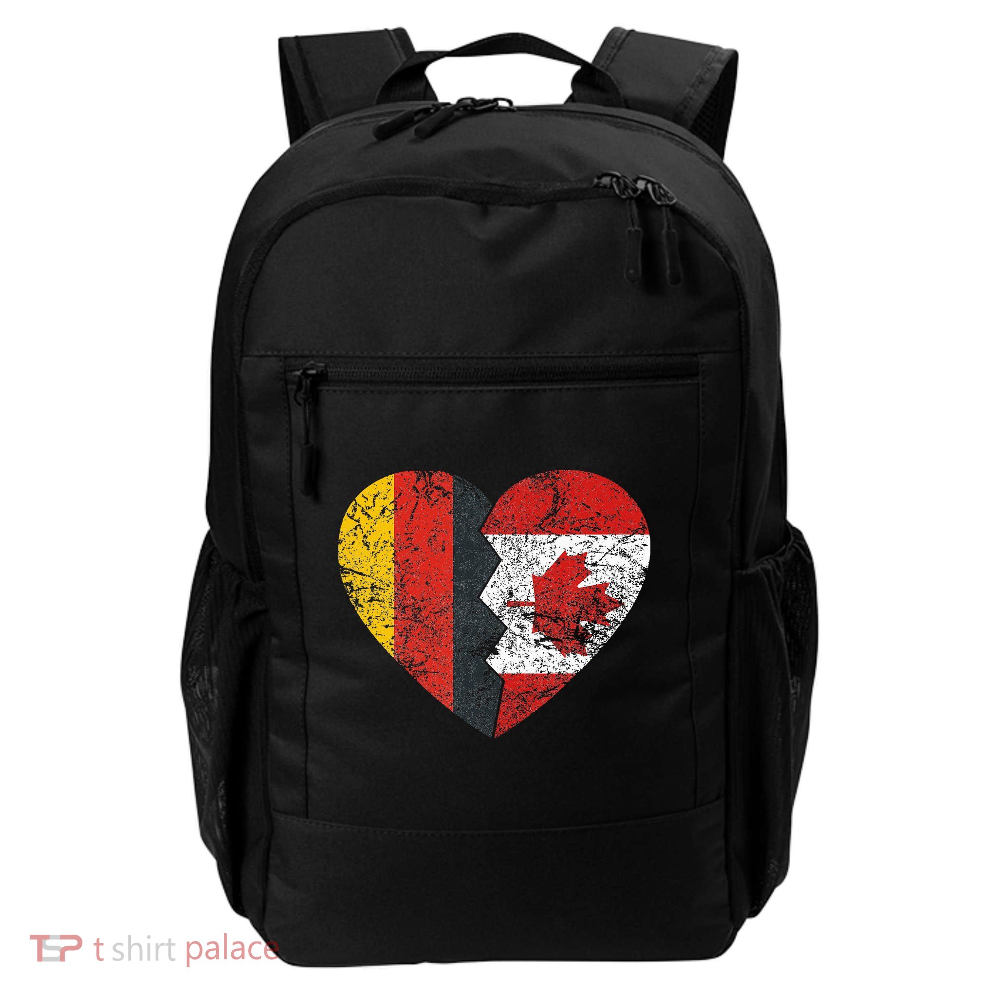 Canadian German Flag Heart Germany Canada Flag Roots Daily Commute Backpack