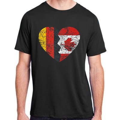 Canadian German Flag Heart Germany Canada Flag Roots Adult ChromaSoft Performance T-Shirt