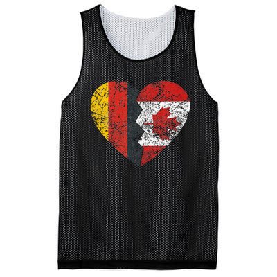 Canadian German Flag Heart Germany Canada Flag Roots Mesh Reversible Basketball Jersey Tank