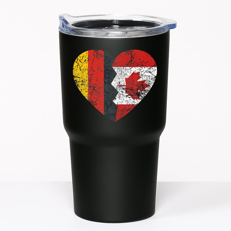 Canadian German Flag Heart Germany Canada Flag Roots Tumbler