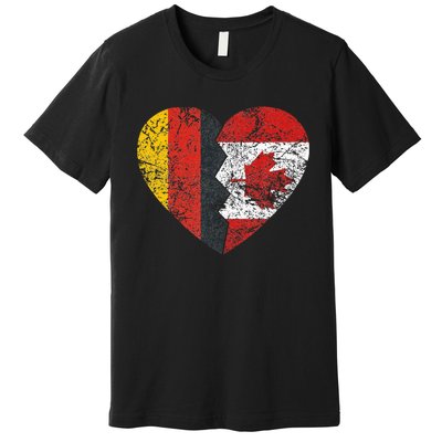 Canadian German Flag Heart Germany Canada Flag Roots Premium T-Shirt