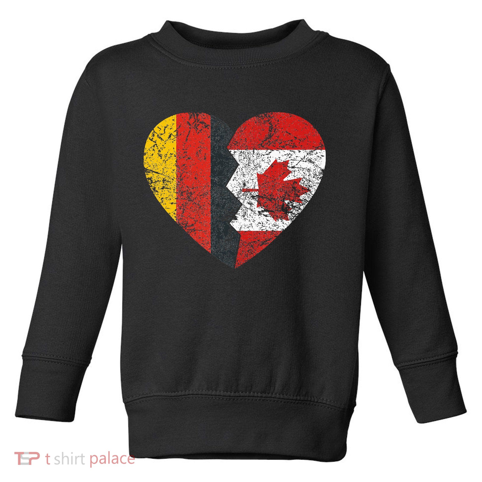 Canadian German Flag Heart Germany Canada Flag Roots Toddler Sweatshirt