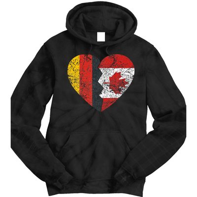 Canadian German Flag Heart Germany Canada Flag Roots Tie Dye Hoodie