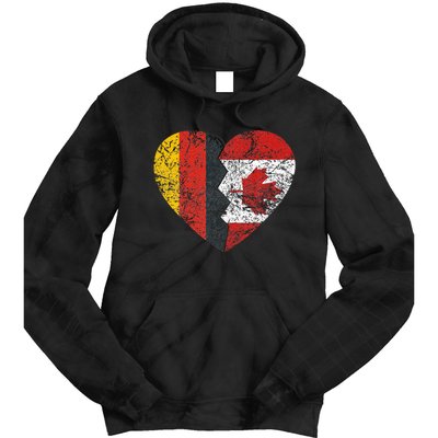 Canadian German Flag Heart Germany Canada Flag Roots Tie Dye Hoodie