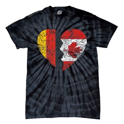 Canadian German Flag Heart Germany Canada Flag Roots Tie-Dye T-Shirt