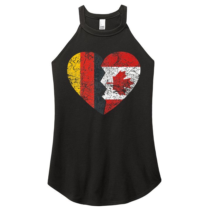 Canadian German Flag Heart Germany Canada Flag Roots Women's Perfect Tri Rocker Tank