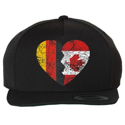 Canadian German Flag Heart Germany Canada Flag Roots Wool Snapback Cap