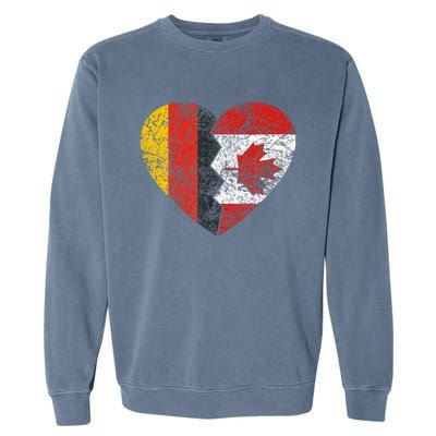 Canadian German Flag Heart Germany Canada Flag Roots Garment-Dyed Sweatshirt