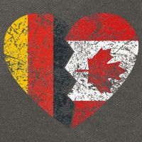 Canadian German Flag Heart Germany Canada Flag Roots Cotton Canvas Backpack