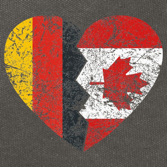 Canadian German Flag Heart Germany Canada Flag Roots Cotton Canvas Backpack