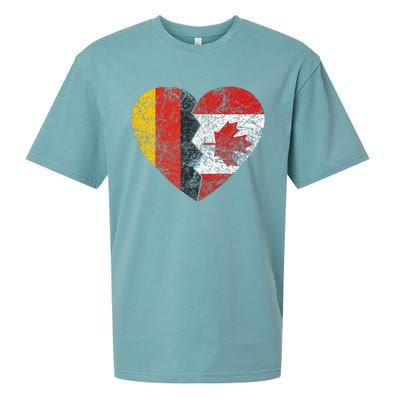 Canadian German Flag Heart Germany Canada Flag Roots Sueded Cloud Jersey T-Shirt