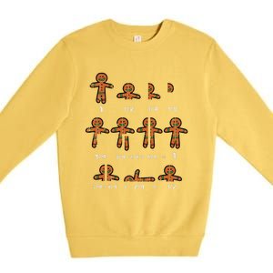 Christmas Gingerbread Fraction Cute Xmas Cookie Math Teacher Premium Crewneck Sweatshirt