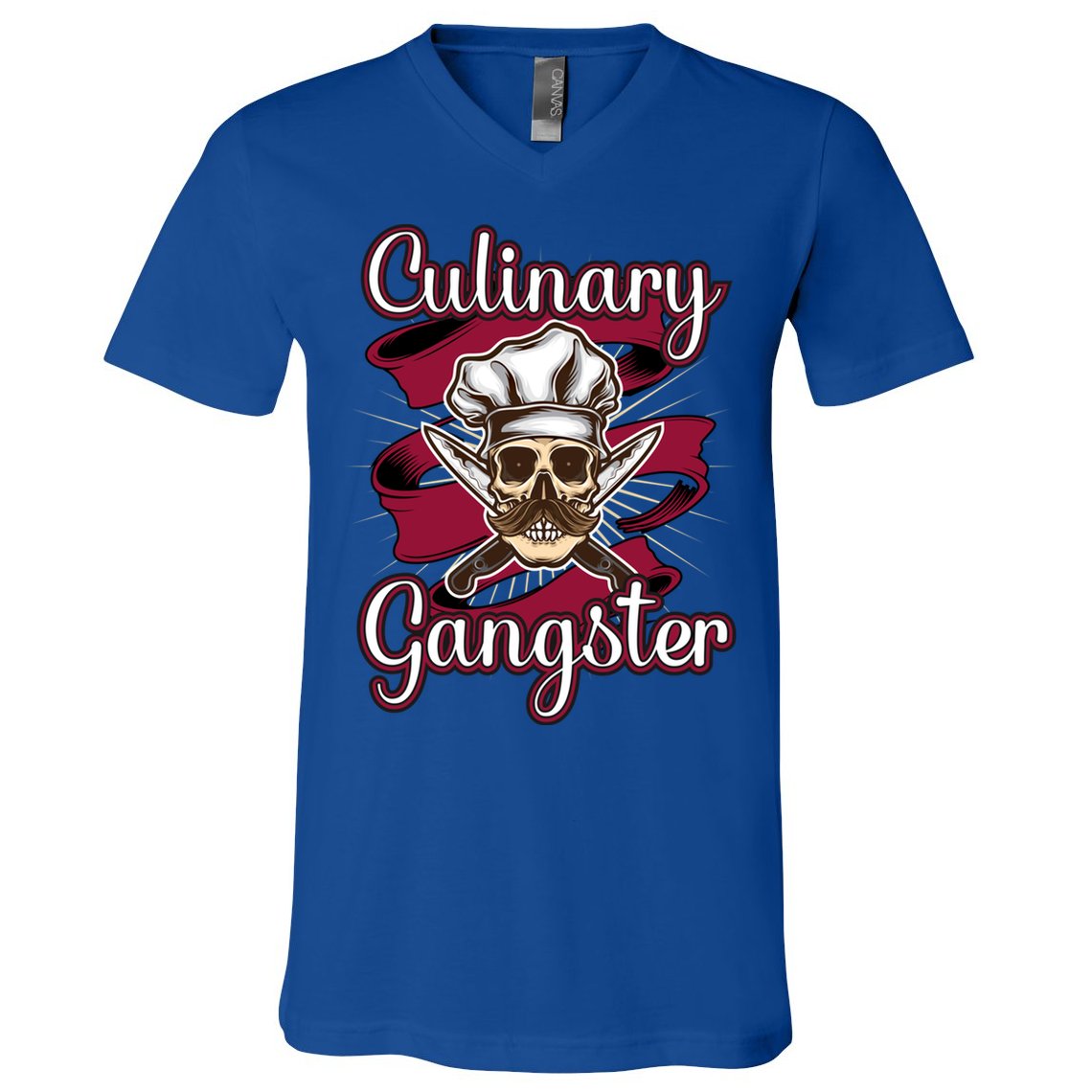 Culinary Gangster Funny Restaurant Cook Chef Cute Gift V-Neck T-Shirt