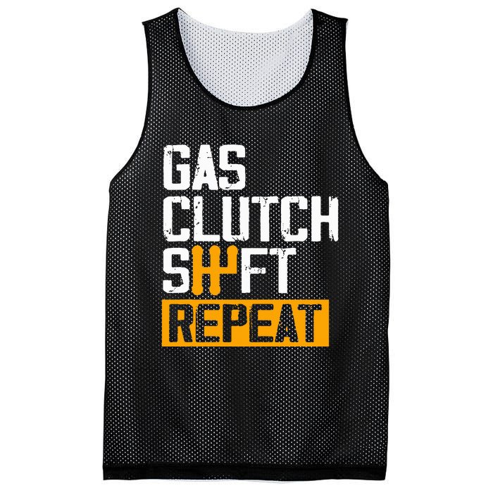 Car Guy Funny Gas Clutch Shift Repeat For Manual Shift Car Mesh Reversible Basketball Jersey Tank