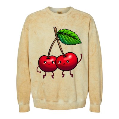 Cherry Graphic For Women Cherry Print Cherry Lover Colorblast Crewneck Sweatshirt