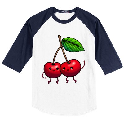 Cherry Graphic For Women Cherry Print Cherry Lover Baseball Sleeve Shirt