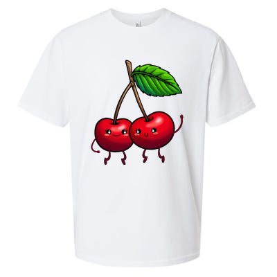 Cherry Graphic For Women Cherry Print Cherry Lover Sueded Cloud Jersey T-Shirt