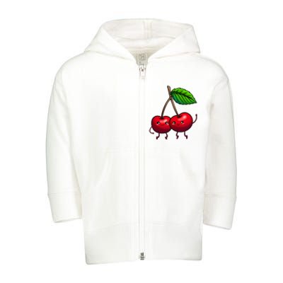 Cherry Graphic For Women Cherry Print Cherry Lover Toddler Zip Fleece Hoodie