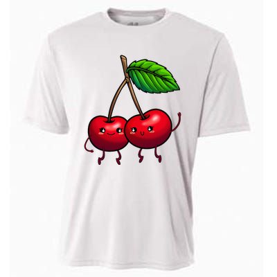 Cherry Graphic For Women Cherry Print Cherry Lover Cooling Performance Crew T-Shirt