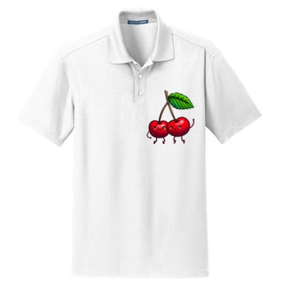 Cherry Graphic For Women Cherry Print Cherry Lover Dry Zone Grid Polo