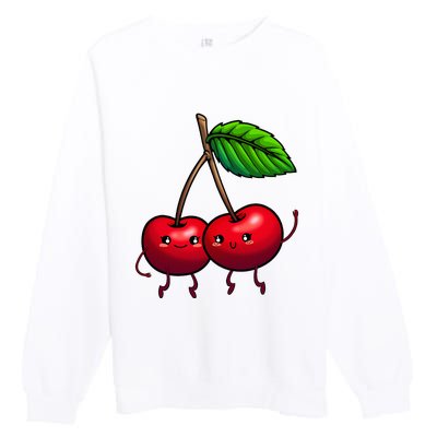 Cherry Graphic For Women Cherry Print Cherry Lover Premium Crewneck Sweatshirt