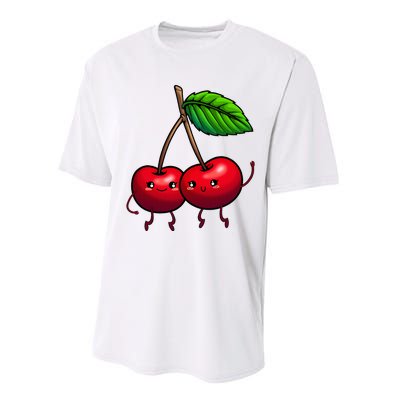 Cherry Graphic For Women Cherry Print Cherry Lover Performance Sprint T-Shirt