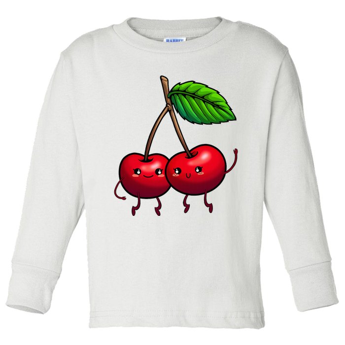 Cherry Graphic For Women Cherry Print Cherry Lover Toddler Long Sleeve Shirt