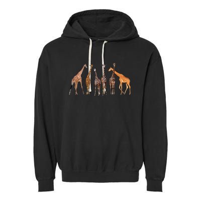 Cool Giraffe For Zoo Animal Lovers Safari Wildlife Garment-Dyed Fleece Hoodie