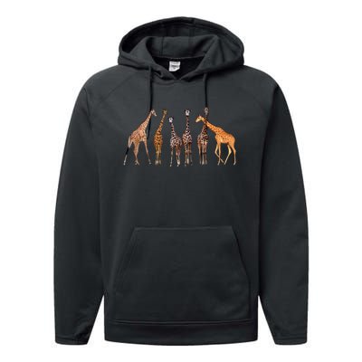 Cool Giraffe For Zoo Animal Lovers Safari Wildlife Performance Fleece Hoodie