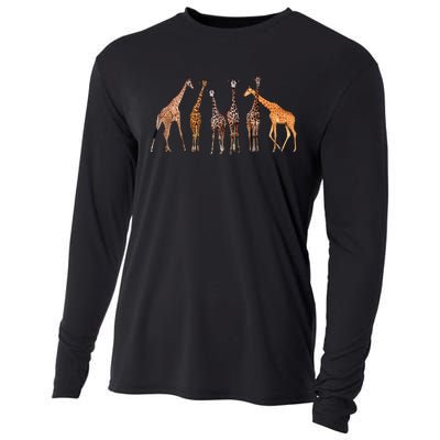 Cool Giraffe For Zoo Animal Lovers Safari Wildlife Cooling Performance Long Sleeve Crew